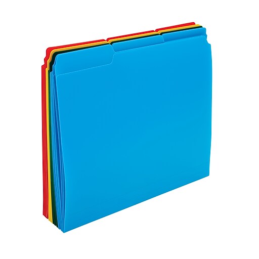Staples Heavyweight Poly File Folders, Letter, Assorted, 24/Box Staples