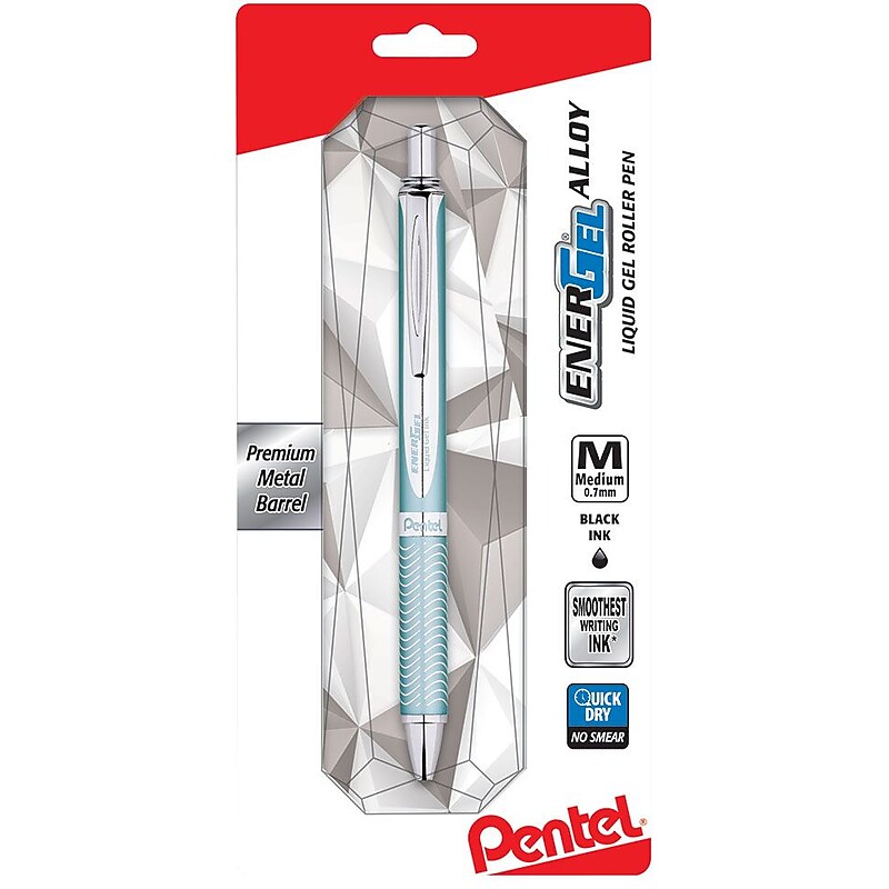 Pentel Alloy RT Liquid Gel Ink Retractable Pen, Medium Point, Black Ink (BL407LSBPA) image 1
