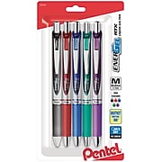 Pentel EnerGel RTX Gel Pen, Medium Point, Assorted Ink, 5 Pack (BL77BP5M)
