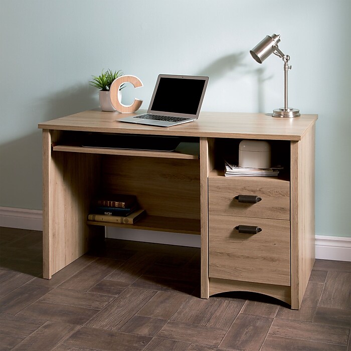 South Shore Gascony 46 Computer Desk Rustic Oak 9064070 Staples