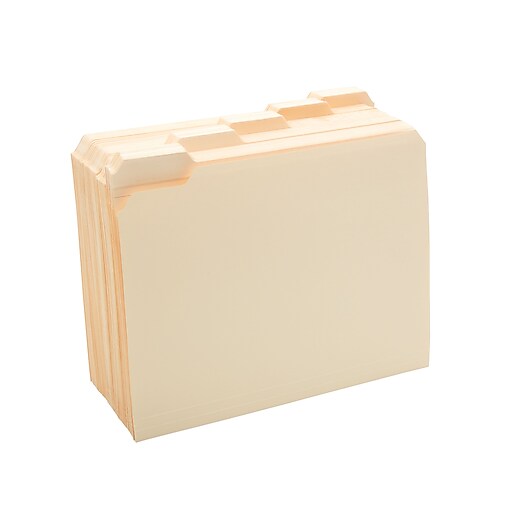 Staples Manila File Folders with Reinforced Tabs, 5 Tab, Letter, 100/Box Staples