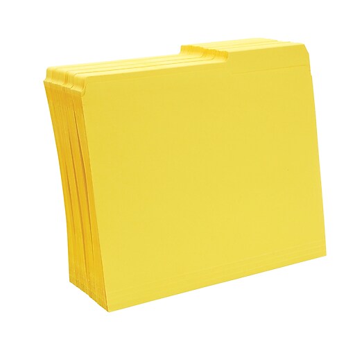 Staples® GuideHeight Colored Reinforced File Folders, Letter, Yellow, 100/Box at Staples