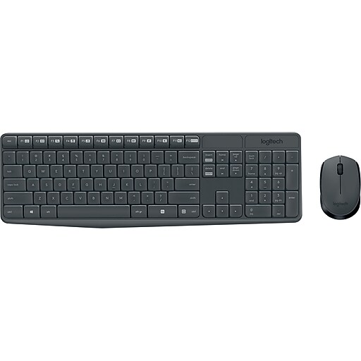 Logitech MK235 USB Wireless Optical Keyboard and Mouse Set, Black (920