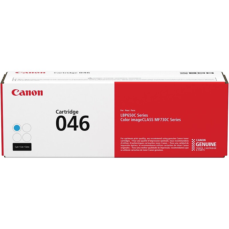 Canon 046 Cyan Standard Yield Toner Cartridge, Prints Up to 2,300 Pages (1249C001) image 1
