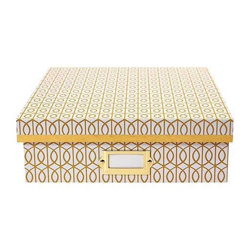 DwellStudio Gate Pattern Desktop Storage Box, Yellow (51116) at Staples