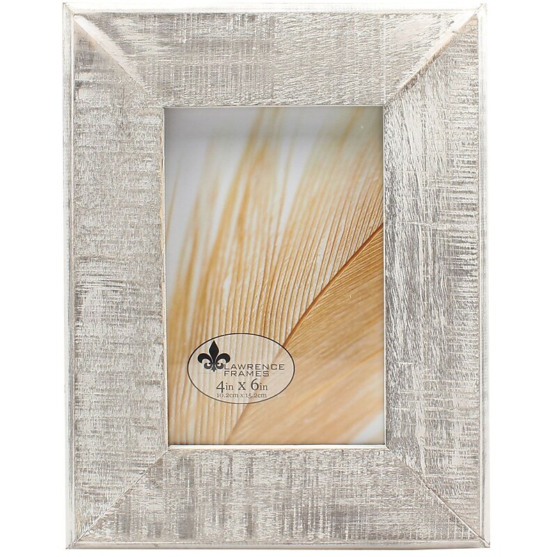 Lawrence Frames 4x6 Distressed Gray Wood With White Wash Picture Frame image 1