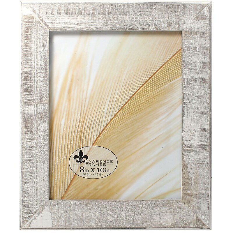 Lawrence Frames 8x10 Distressed Gray Wood With White Wash Picture Frame image 1