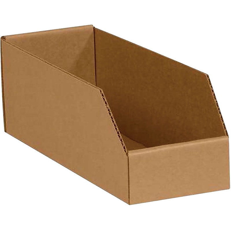 Partners Brand Kraft Open Top Bin Boxes, 50/Bundle (BINMT624K) image 1