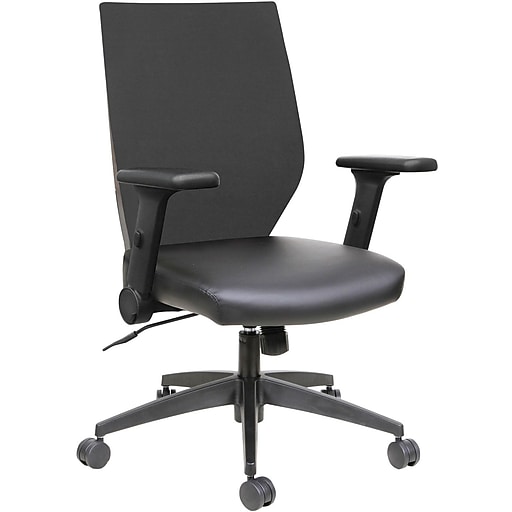 Alera Mesh Leather Chair With Pivot Arm Black