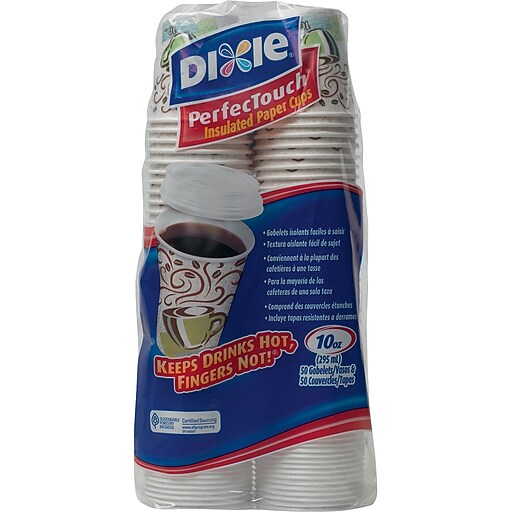 GP PRO Dixie® 10 oz. Hot Cup & Lid Set, Coffee Haze, 300 Cups / 300