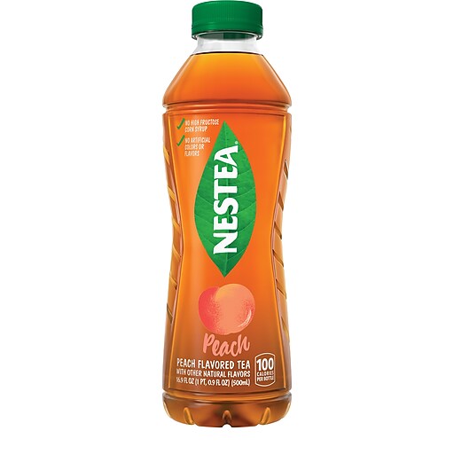 NESTEA Iced Tea, Peach 16.9 Oz. Plastic Bottles, 24/Case at Staples