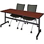 Regency Seating Kobe 72" Flip Top Mobile Training Table- Cherry & 2 Apprentice Chairs- Black~#|#~s1076286_sc7