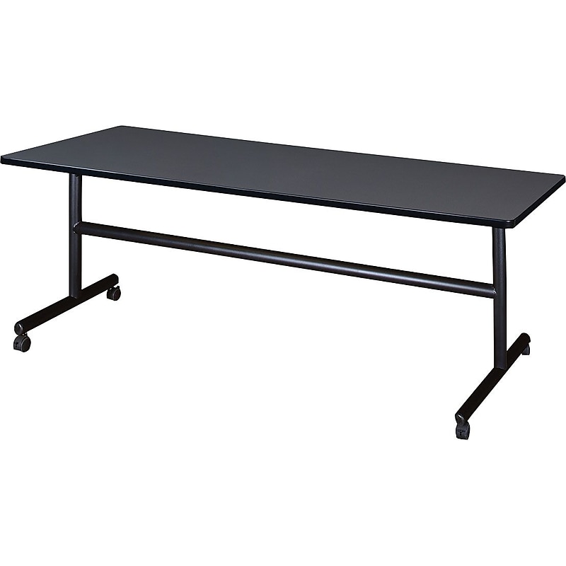 Regency Seating Kobe 72" x 30" Flip Top Mobile Training Table, Grey (MKFT7230GY) image 1