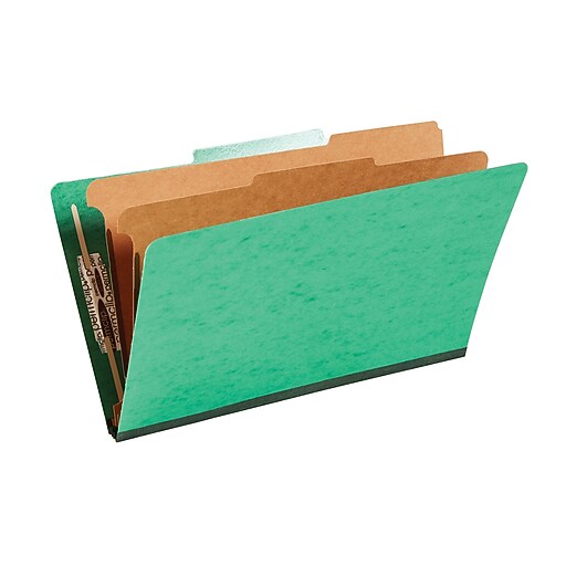 Staples® MoistureResistant Classification Folders, 2/5 Cut Top Tab, 2