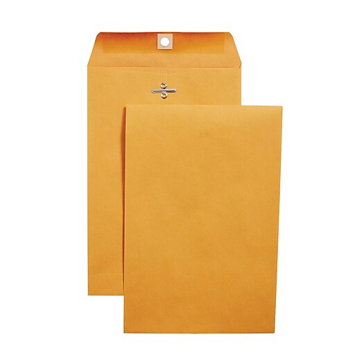 Staples Clasp Kraft Catalog Envelopes, 61/2" x 91/2", Brown, 100/Box