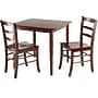 Winsome Groveland 29.13" x 29.53" x 29.53" Wood Square Dining Table with 2 Chairs, Antique Walnut, 3 Pieces~#|#~s1077287_sc7