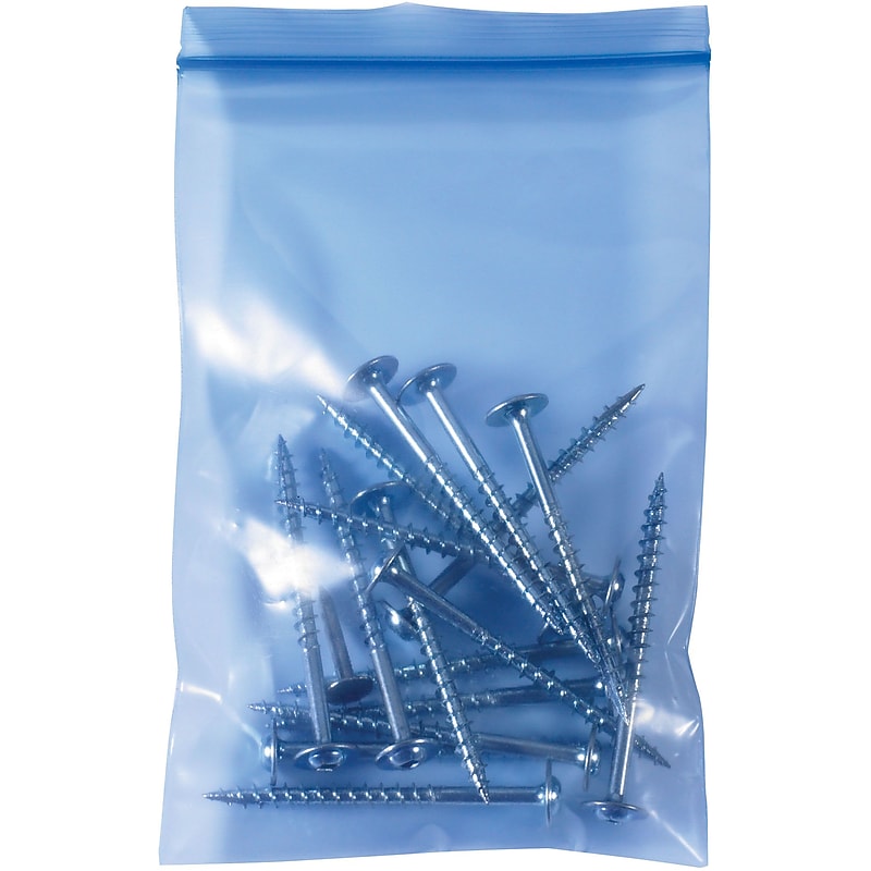 4" x 6" Reclosable Poly Bags, 4 Mil, Blue, 1000/Carton (VCIPB46R) image 1