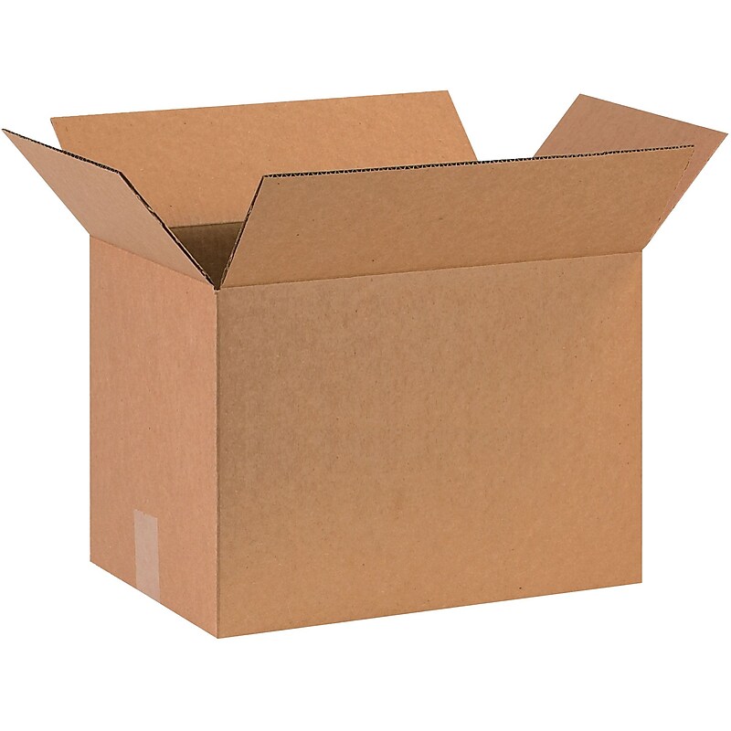 16" x 8" x 12" Shipping Boxes, Brown, 25/Bundle (16812) image 1