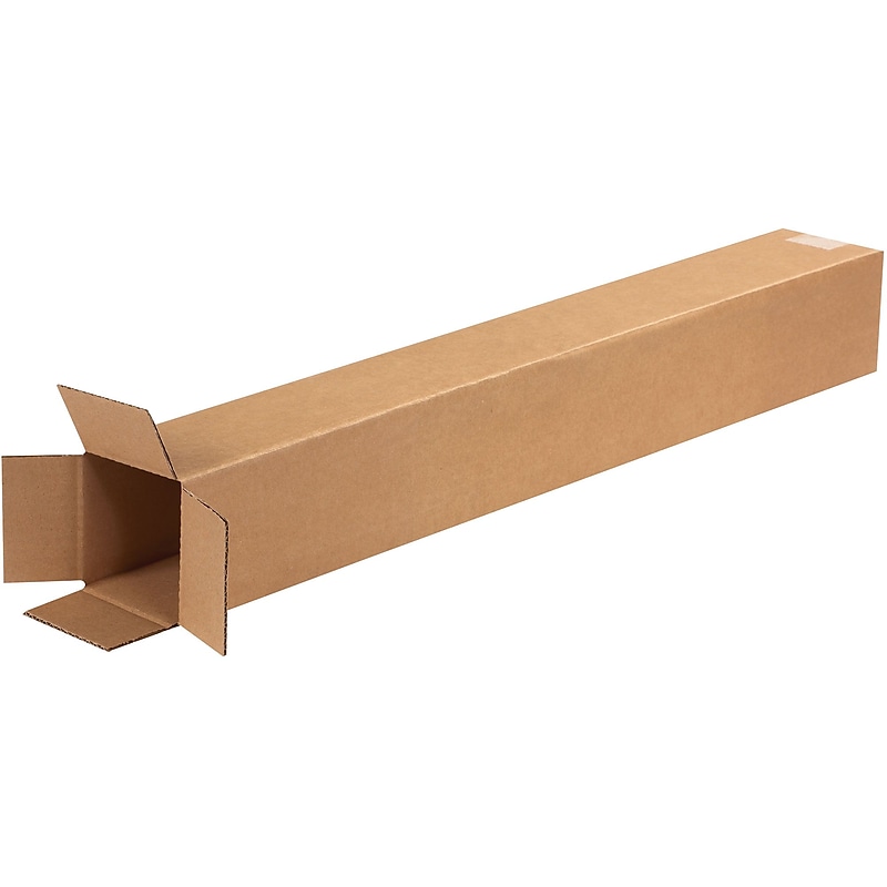 4" x 4" x 32" Shipping Boxes, Brown, 25/Bundle (4432) image 1