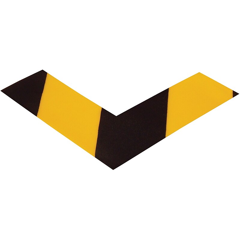 Mighty Line Deluxe Safety Tape Angles, 6" x 6" x 2", Yellow/Black, 24/Case image 1