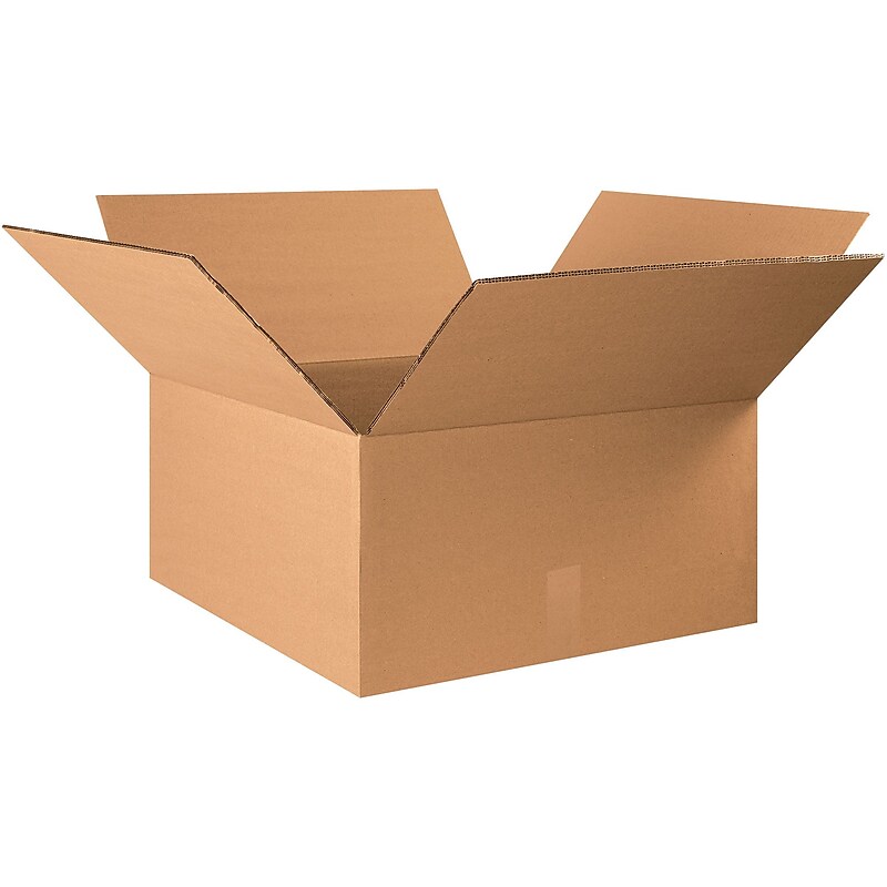 Partners Brand 22" x 22" x 12" Heavy-Duty Double Wall Boxes, 48 ECT, Kraft, 10/Bundle (HD222212DW) image 1