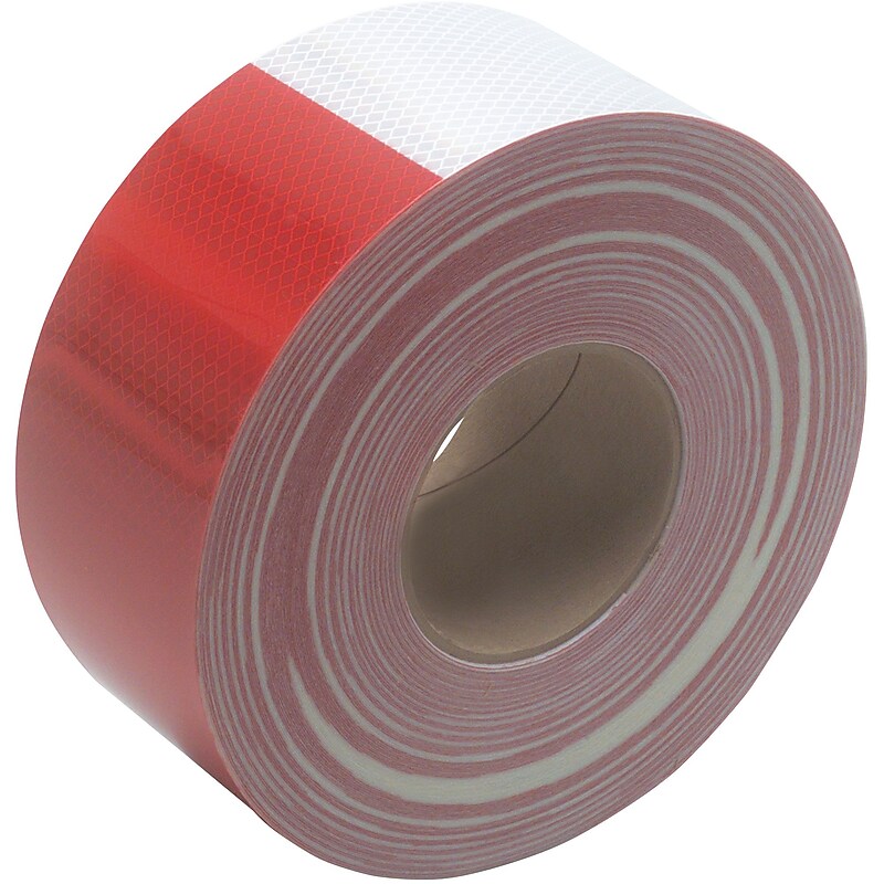 3M 983 Reflective Tape, 22 Mil, 3" x 150', Red/White, 1/Case image 1