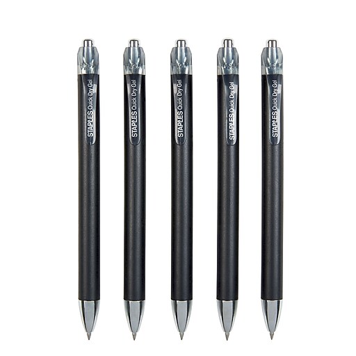 Shop Staples for Staples® Quick Dry Gel Pens Fine 0.5mm Black 5pk [51064]