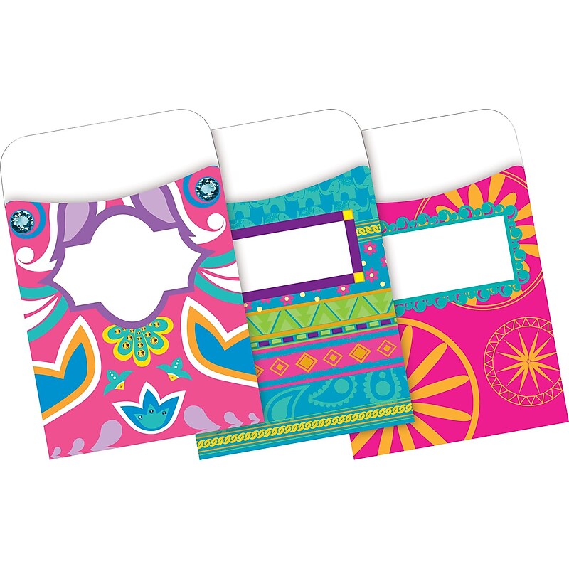 Barker Creek Bohemian Library Pockets, 5.125" x 3.5", 30/Pack (BC1239) image 1