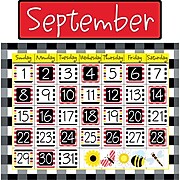 Barker Creek Buffalo Plaid & Wide Stripes Calendar Chart Set, 49 Pieces Per Set (BC532)