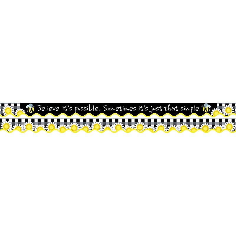 Barker Creek Double-Sided Scalloped Border, 36"' x 2.25", Believe It's Possible, 13/Pack (BC936) image 1