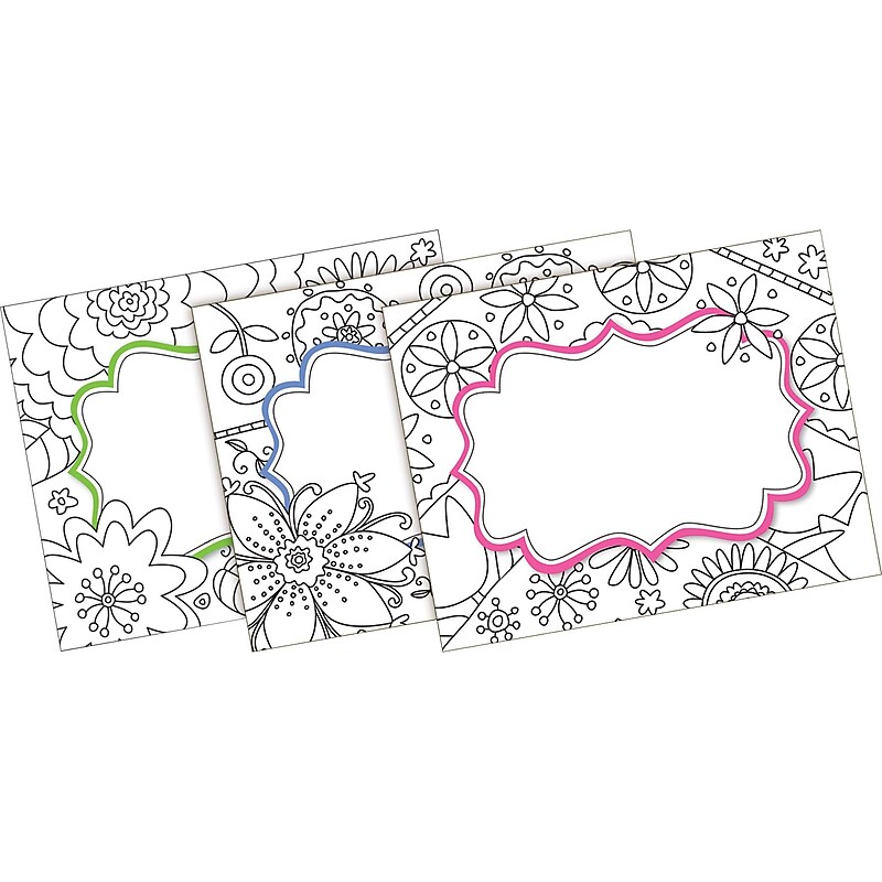 Barker Creek Self-adhesive Color Me! In My Garden School Name Tags, 2.75" x 3.5", 45/Pack (BC1541) image 1
