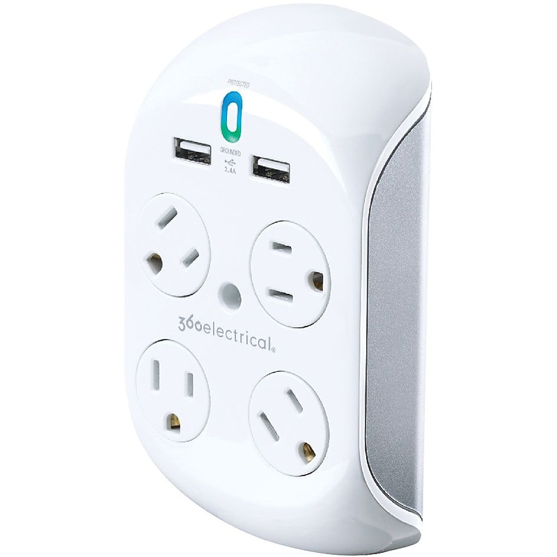 360 Electrical 4 Outlet Surge Protector, 918 Joules (36038) image 1