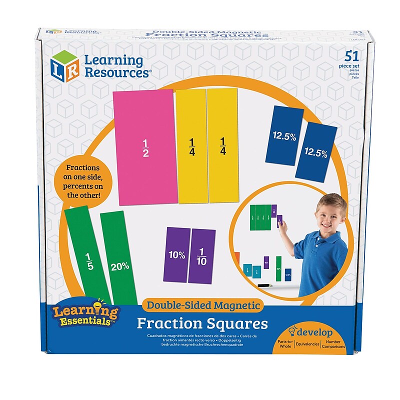 Double-Sided Magnetic Fraction Squares (LER1617) image 1