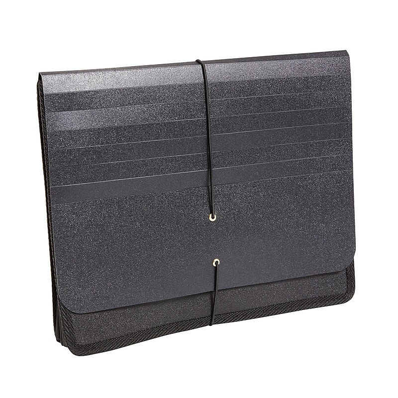 TRU RED™ Moisture Resistant Expanding Wallet, Elastic Closure, Letter Size, Black (TR10772) image 1