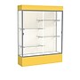 Ghent Spirit 60"W x 80"H x 16"D Lighted Floor Case, Plaque Back, Satin Finish, Goldenrod Base and Top~#|#~s1080431_sc7