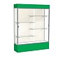 Ghent Spirit 60"W x 80"H x 16"D Lighted Floor Case, Plaque Back, Satin Finish, Kelly Green Base and Top~#|#~s1080432_sc7