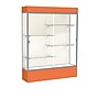 Ghent Spirit 60"W x 80"H x 16"D Lighted Floor Case, Plaque Back, Satin Finish, Orange Base and Top~#|#~s1080435_sc7