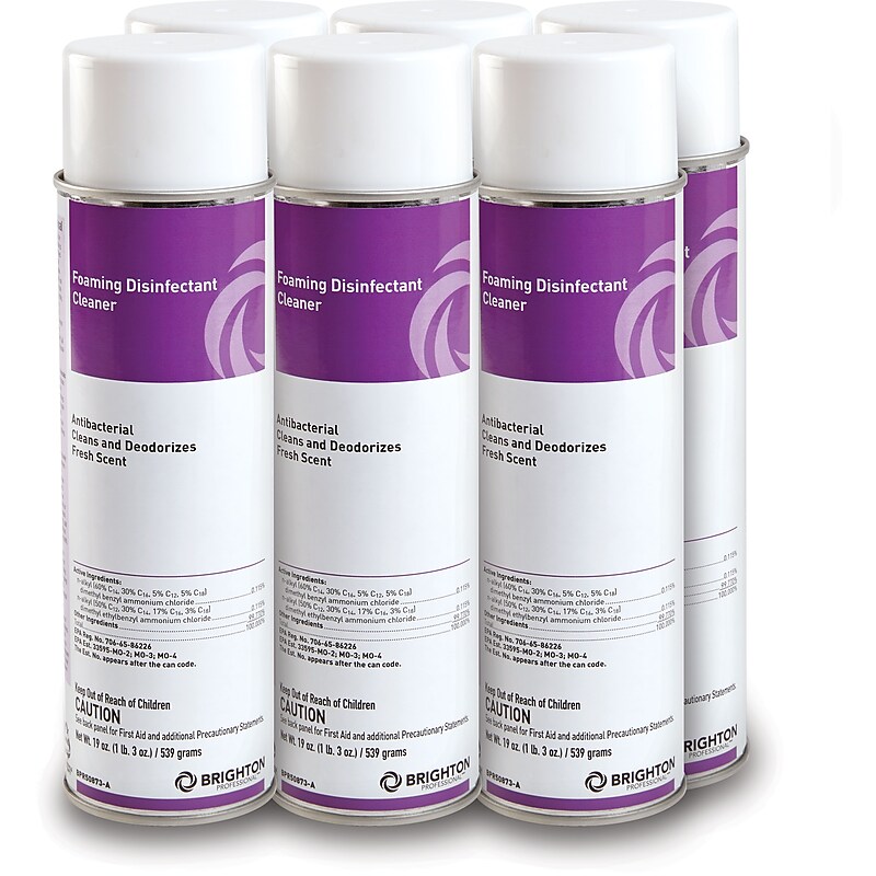 Brighton Professional™ Foaming Disinfectant Cleaner, 19 Oz., 6 Cans/PK image 1