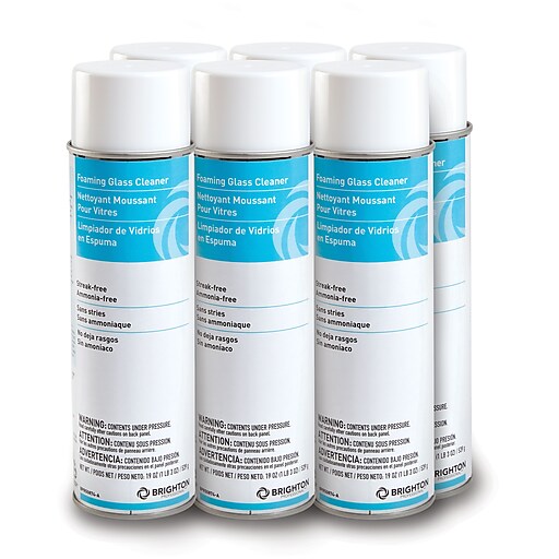 Brighton Professional™ Foaming Glass Cleaner, 19 Oz., 6 cans/pk at Staples
