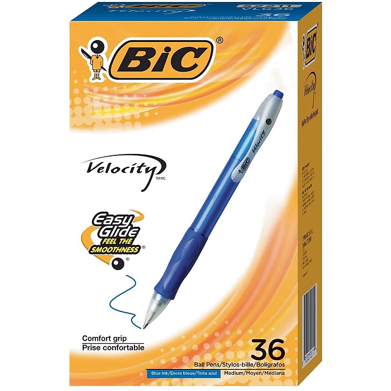 BIC Velocity Retractable Ballpoint Pens, Blue Ink, 1.0mm, 36/Pack (VLG361BLU) image 1