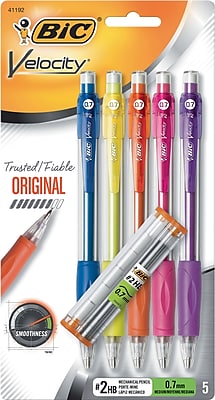 BIC® Velocity Mechanical Pencils, 0.7mm, 5/Pk