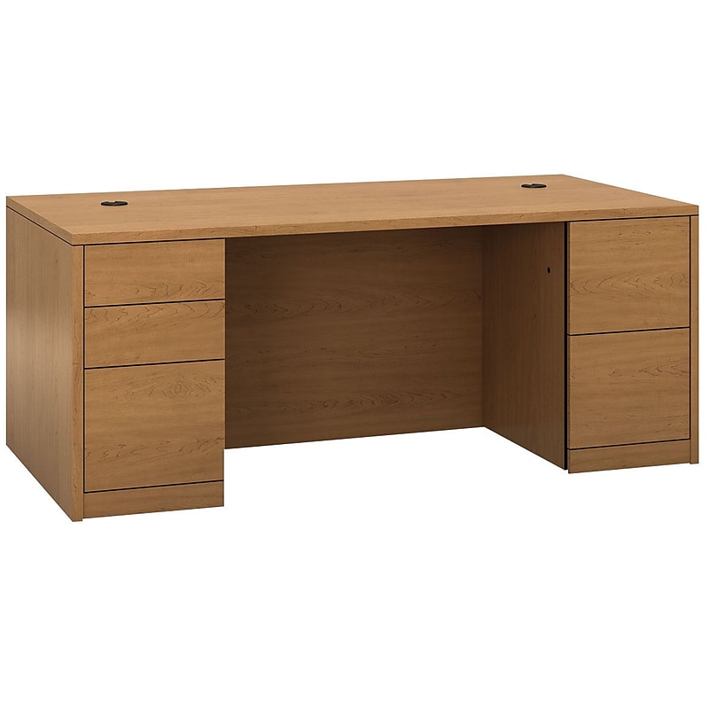 HON 10500 Series 72"W Double Pedestal Desk with Full Pedestals, Harvest (105890CC) image 1