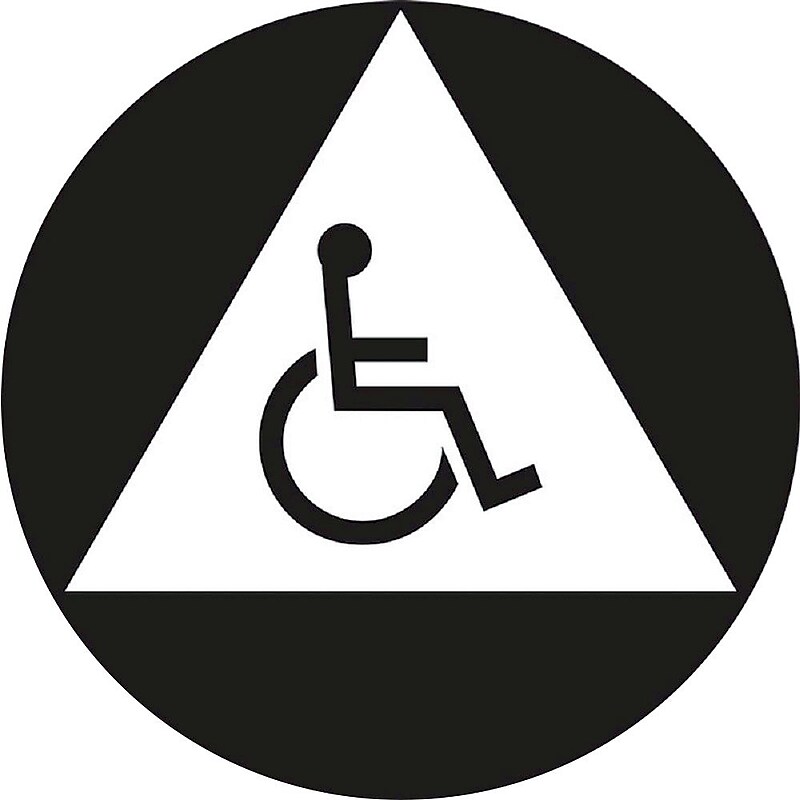 Accuform California Title 24 ADA Gender-Neutral Restroom Handicap Sign, 12" X 12", Plastic, White/Black (PAD726BK) image 1
