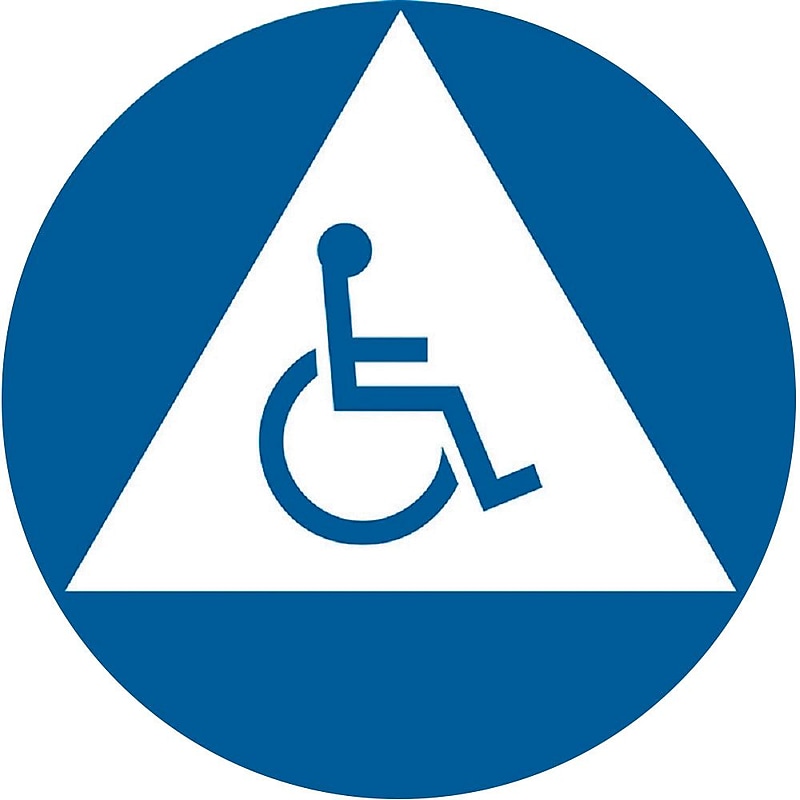 Accuform California Title 24 ADA Gender-Neutral Restroom Handicap Sign, 12" X 12", Plastic, White/Blue (PAD726BU) image 1