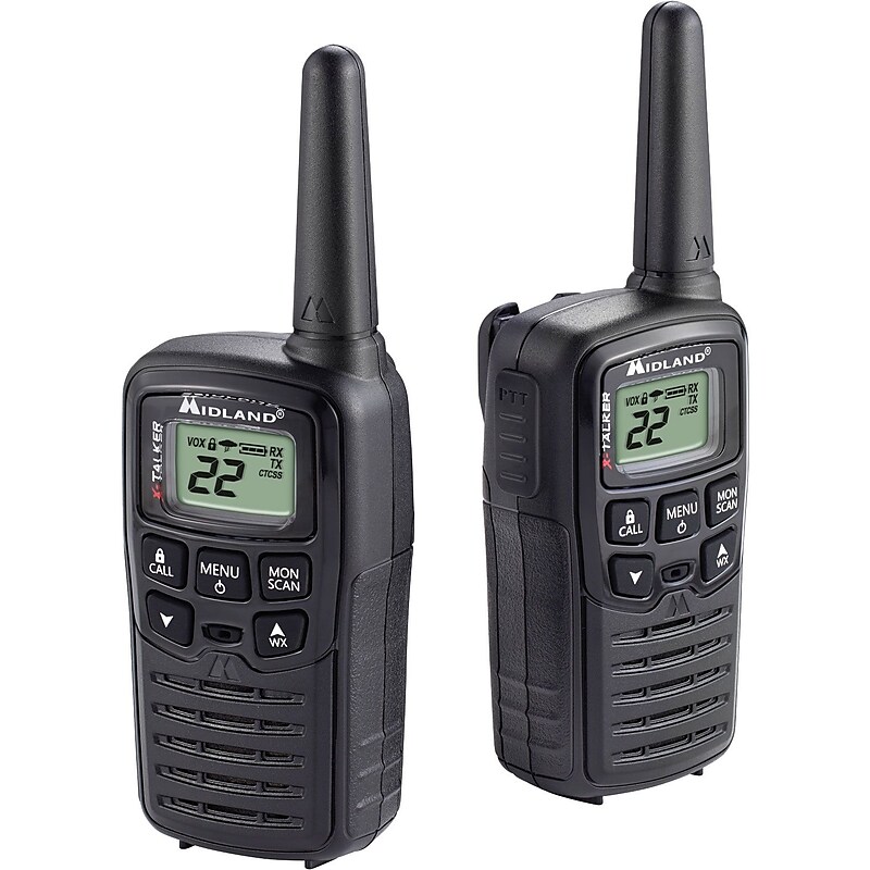 MIDLAND RADIO X-Talker T10 Portable Two-Way Radio, Black, 2/Pack (T71VP3) image 1