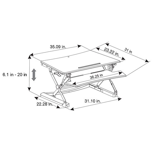 Staples Sit to Stand Adjustable Desk Riser, 35" Staples
