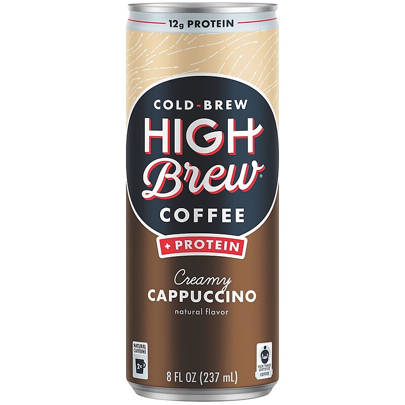 High Brew Coffee, Creamy Cappuccino + Protein, 8 Oz., 12/PK image 1