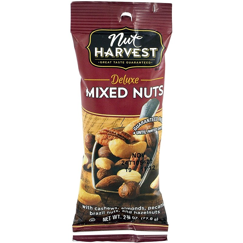 Nut Harvest Deluxe Salted Mixed Nuts, 2.75 oz., 8 Bags/Pack (295-00005) image 1