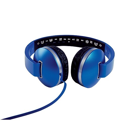 Staples OnEar Stereo Headphones, Blue Staples