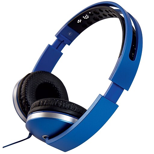 Staples OnEar Stereo Headphones, Blue at Staples